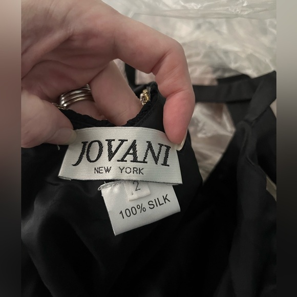 ‼️FIRM‼️EUVC Jovani 2 100% Silk Black Gown - Picture 3 of 12